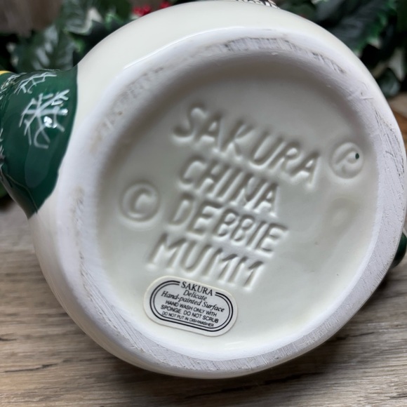 Debbie Mumm Marshmellow Snowman Mini Teapot Sakura Collectors Series 6"VTG - Picture 11 of 11